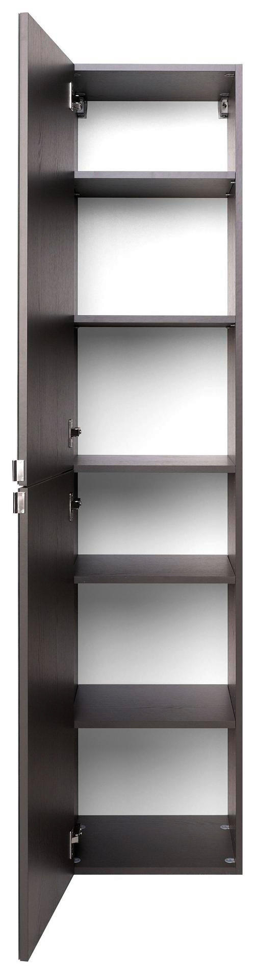 HOCHSCHRANK 40/180/35 cm - Chromfarben/Graphitfarben, KONVENTIONELL, Glas/Holzwerkstoff (40/180/35cm) - Xora
