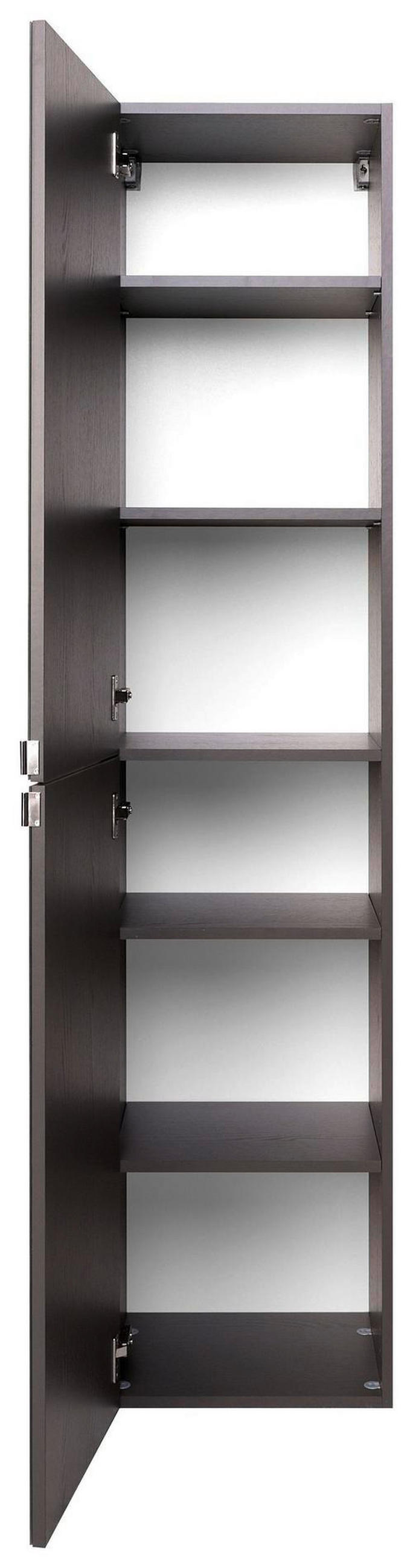 HOCHSCHRANK 40/180/35 cm  - Chromfarben/Graphitfarben, KONVENTIONELL, Glas/Holzwerkstoff (40/180/35cm) - Xora