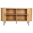 SIDEBOARD 140/76/40 cm  - Eichefarben/Schwarz, Design, Holzwerkstoff/Metall (140/76/40cm) - Xora