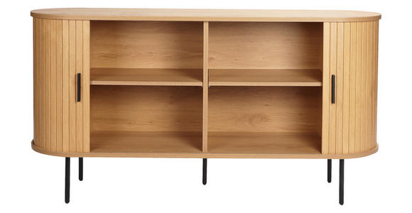 SIDEBOARD 140/76/40 cm  - Eichefarben/Schwarz, Design, Holzwerkstoff/Metall (140/76/40cm) - Xora