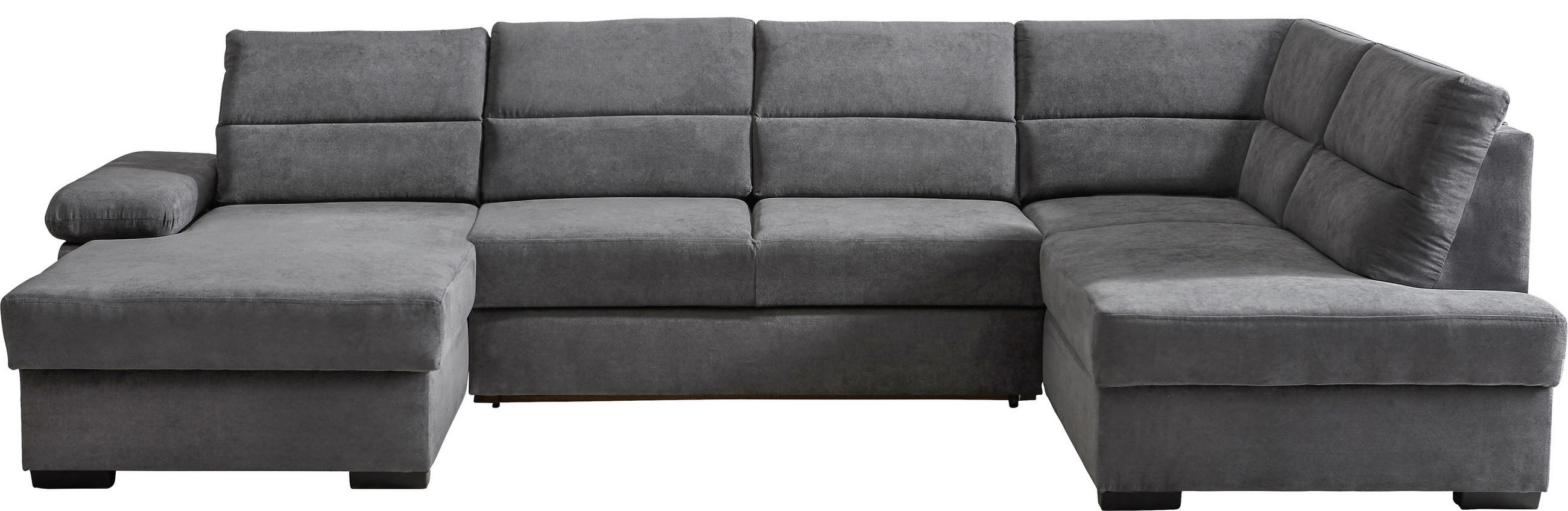 WOHNLANDSCHAFT in Flachgewebe Anthrazit  - Dunkelbraun/Anthrazit, KONVENTIONELL, Kunststoff/Textil (166/319/183cm) - Cantus