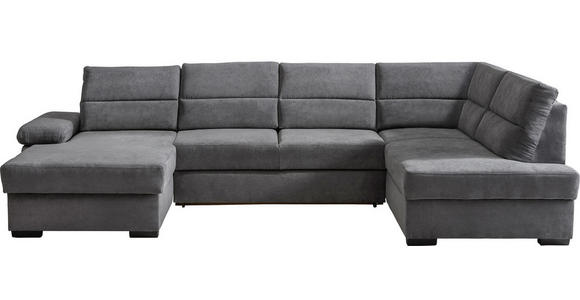 WOHNLANDSCHAFT in Flachgewebe Anthrazit  - Dunkelbraun/Anthrazit, KONVENTIONELL, Kunststoff/Textil (166/319/183cm) - Cantus