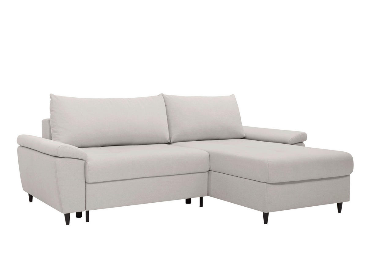 ECKSOFA GORDES in Hellgrau  - Hellgrau/Schwarz, Design, Holz/Textil (248/174cm) - MID.YOU