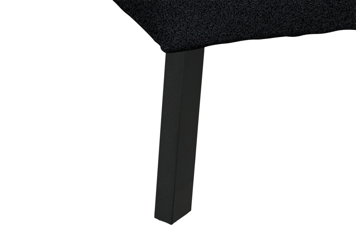 ECKSOFA in Chenille Anthrazit  280/205 cm  - Anthrazit/Schwarz, Design, Textil/Metall (280/205cm) - Xora