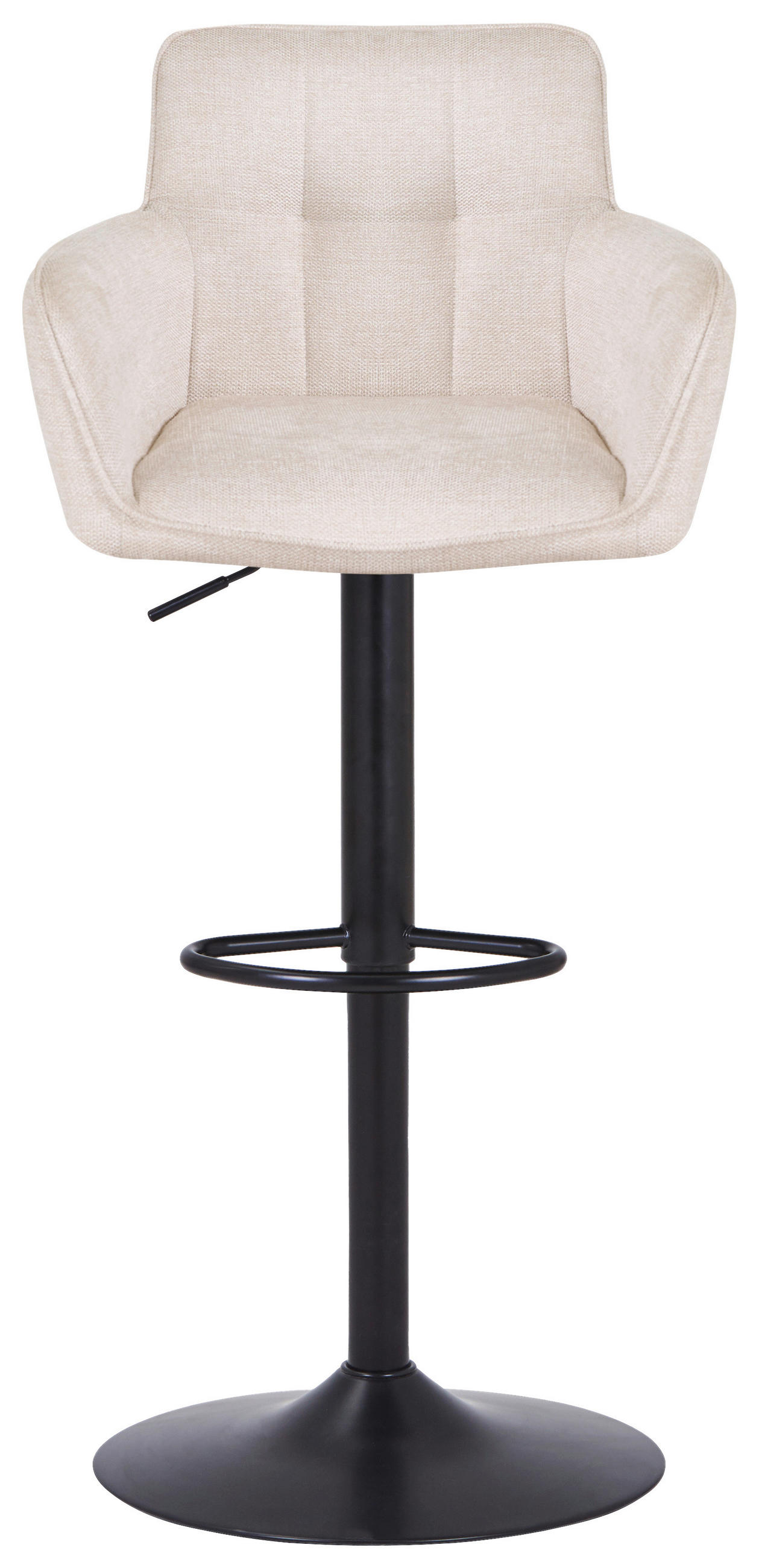 BARHOCKER in Metall, Textil Schwarz, Beige  - Beige/Schwarz, MODERN, Textil/Metall (55/91.5-113/52cm) - Livetastic