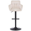 BARHOCKER in Metall, Textil Schwarz, Beige  - Beige/Schwarz, MODERN, Textil/Metall (55/91.5-113/52cm) - Livetastic