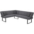 ECKBANK 189/233 cm  in Schwarz, Anthrazit  - Anthrazit/Schwarz, Design, Textil/Metall (189/233cm) - Novel