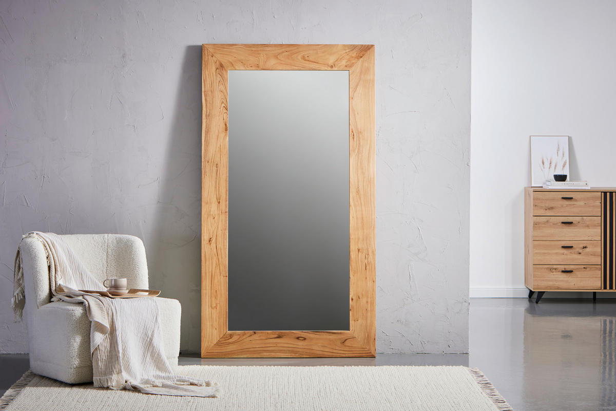 WANDSPIEGEL 100/180/2,5 cm    in rechteckig  - Akaziefarben, Design, Glas/Holz (100/180/2,5cm) - Livetastic