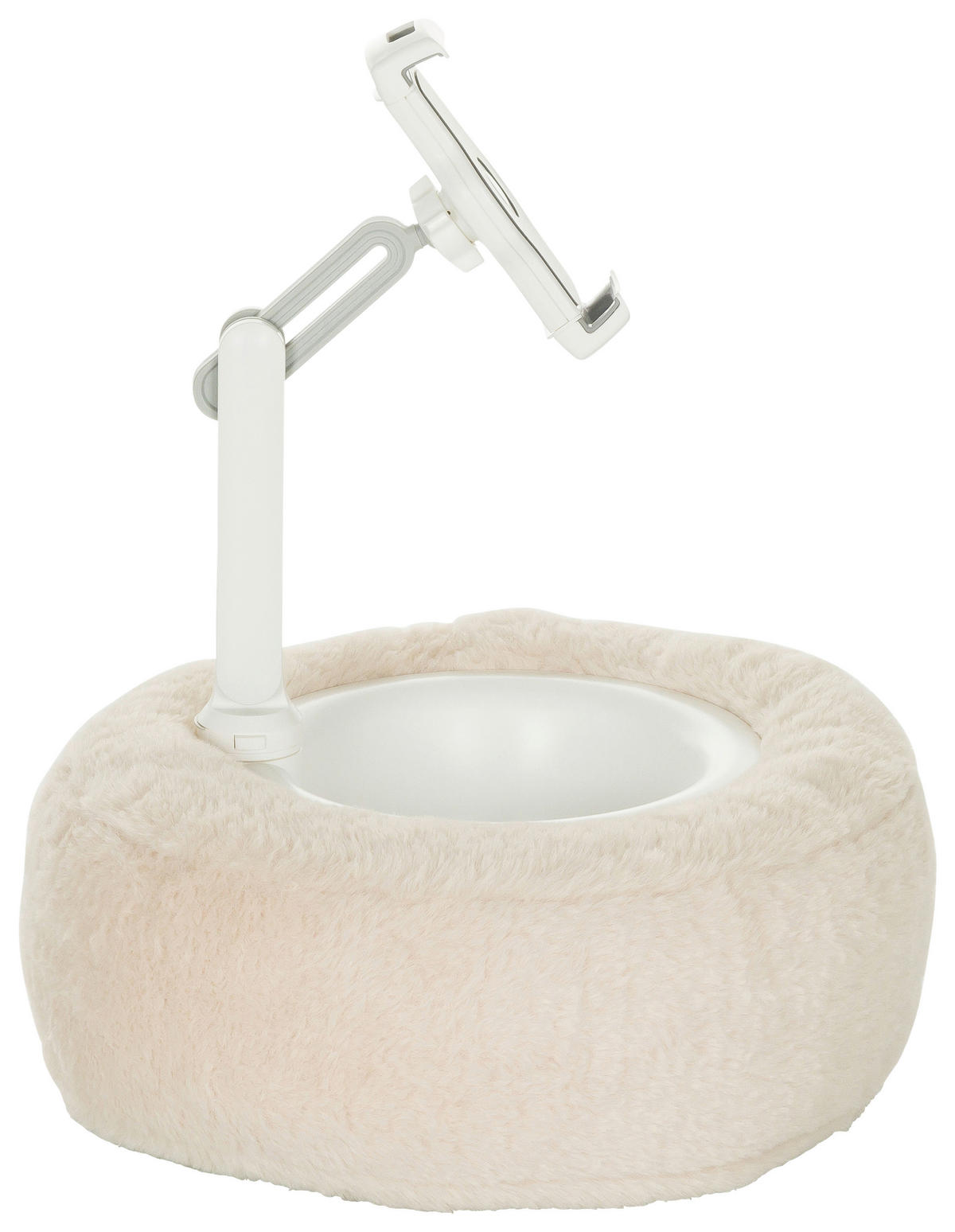 TABLETHALTERUNG Kunststoff, Textil Weiß, Beige  - Beige/Weiß, Basics, Kunststoff/Textil (30/30-36/30cm) - MID.YOU