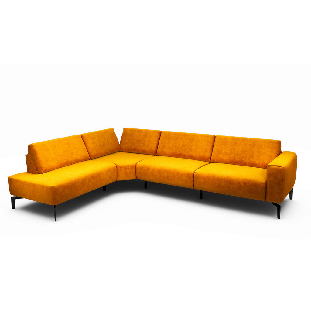 Thumbnail - Sensoo Ecksofa Cosy, Gelb, Textil, 5-Sitzer, Ottomane links, L-Form, 296x213 cm, Stoffauswahl, Armteil links, rechts, Wo...