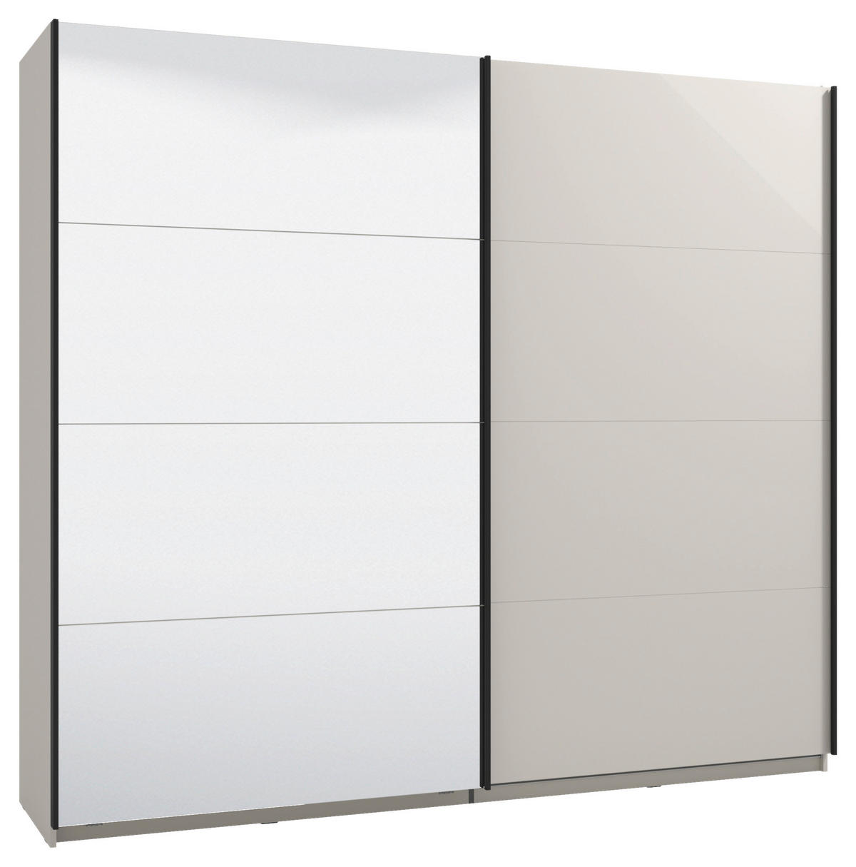 SKRIŇA S POS. DVER. – HOR.VED, kašmírová, 245/217,5/62 cm - čierna/kašmírová, Konventionell, kov/kompozitné drevo (245/217,5/62cm) - Xora