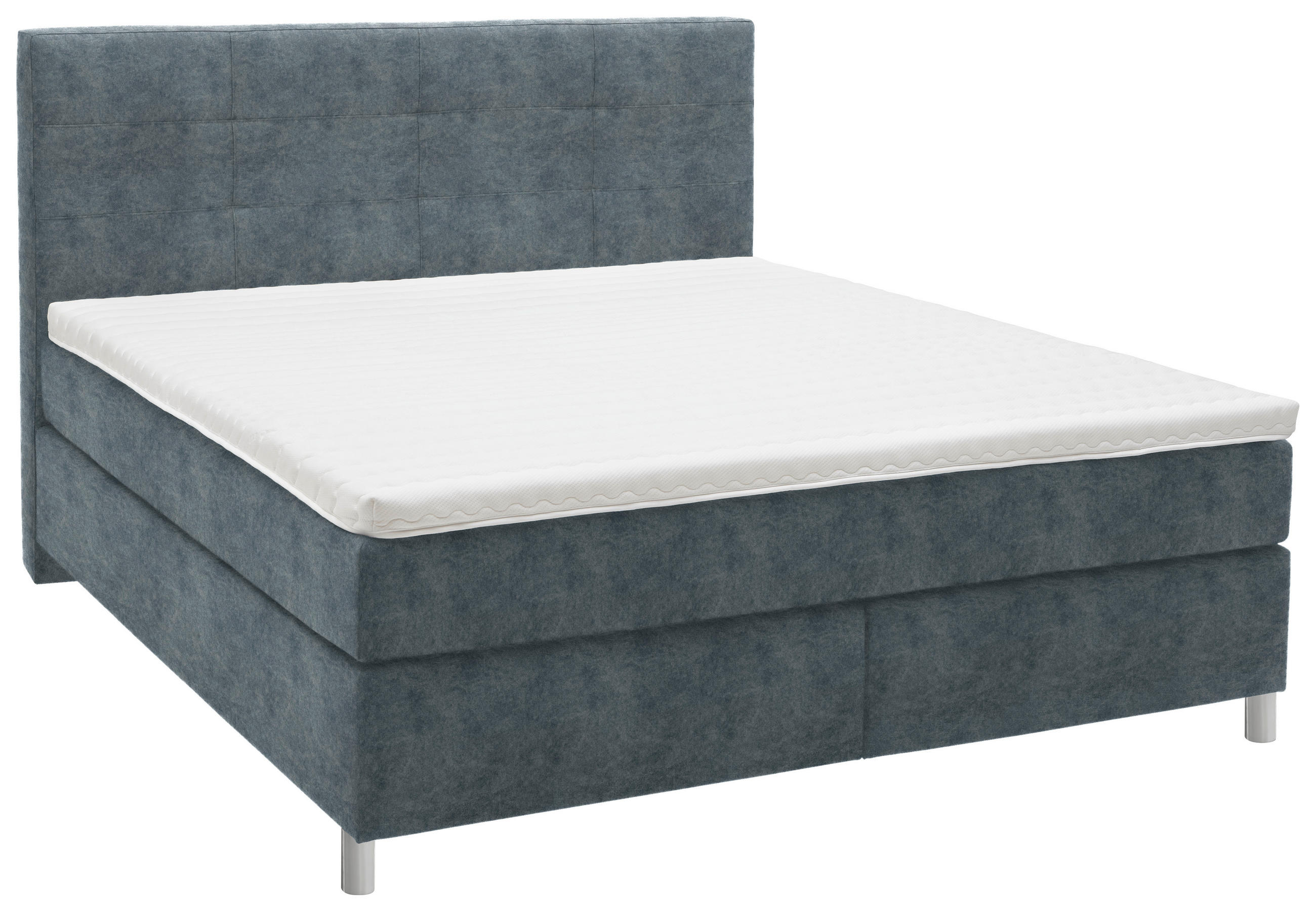 BOXSPRINGBETT 180/200 cm in Dunkelgrau - Chromfarben/Dunkelgrau, Konventionell, Kunststoff/Textil (180/200cm) - Voleo