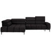 ECKSOFA Anthrazit Samt, Webstoff  - Anthrazit/Schwarz, Design, Textil/Metall (216/300cm) - Welnova