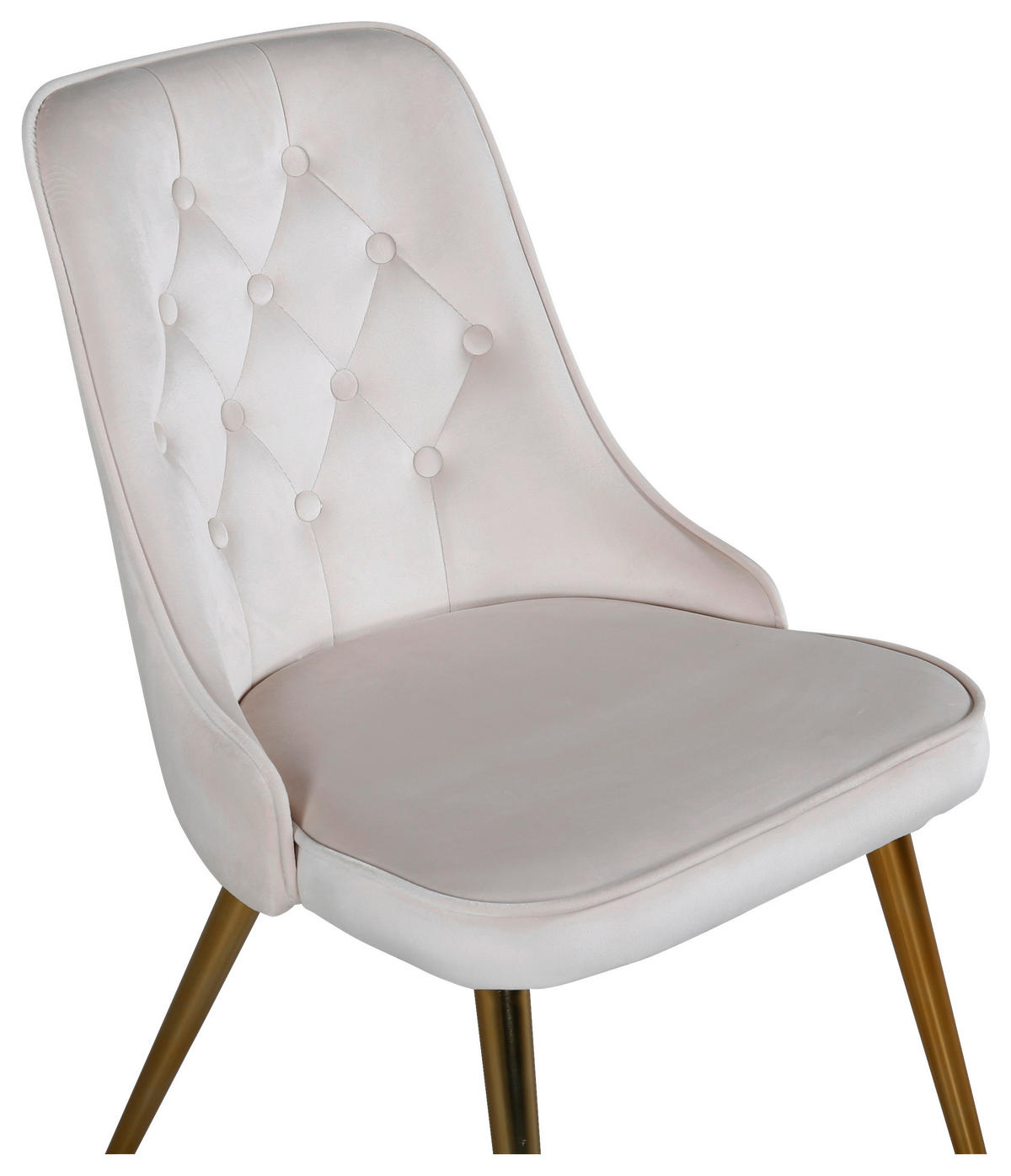 STOLSET stål sammet  - beige/mässingsfärgad, Design, metall/textil (50/88.5/66cm) - Livetastic