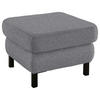 HOCKER in Textil Grau  - Schwarz/Grau, Konventionell, Textil/Metall (69/47/69cm) - Pure Home Comfort