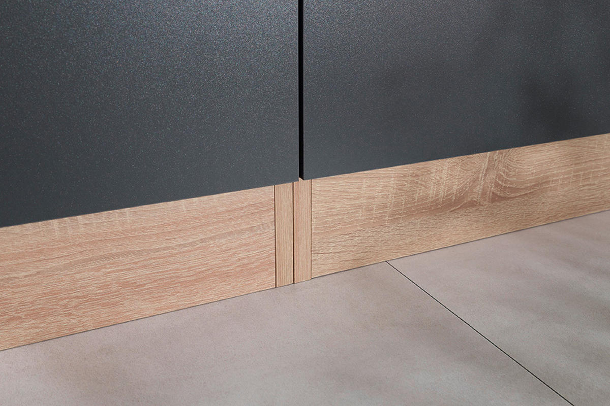 APOTHEKERSCHRANK 30/200/60 cm  in Grau, Eichefarben  - Eichefarben/Silberfarben, Basics, Holzwerkstoff/Metall (30/200/60cm) - Respekta