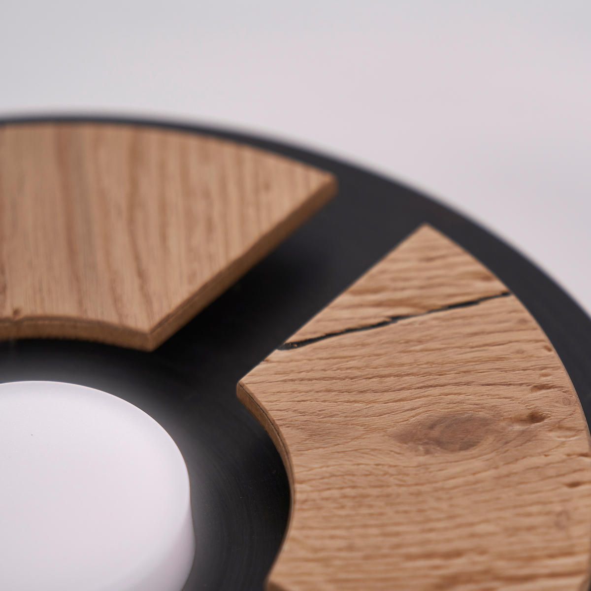 LED-WANDLEUCHTE Rota 26/6,5 cm  - Eichefarben/Schwarz, Natur, Holz/Kunststoff (26/6,5cm) - Grossmann