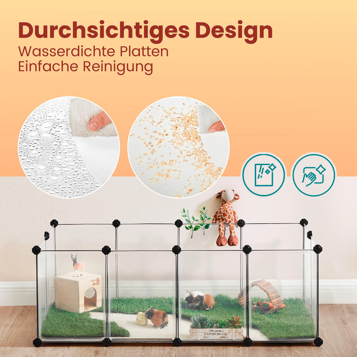 HEIMTIERGEHEGE - Weiß, Basics, Kunststoff (125/42/63cm)