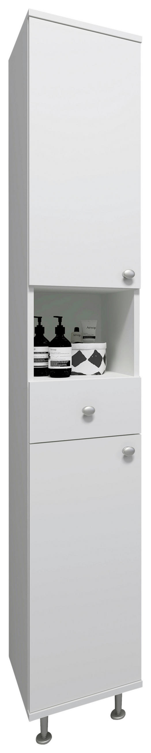 HOCHSCHRANK 30/185/31 cm  - Silberfarben/Weiß, MODERN, Holzwerkstoff/Kunststoff (30/185/31cm) - MID.YOU