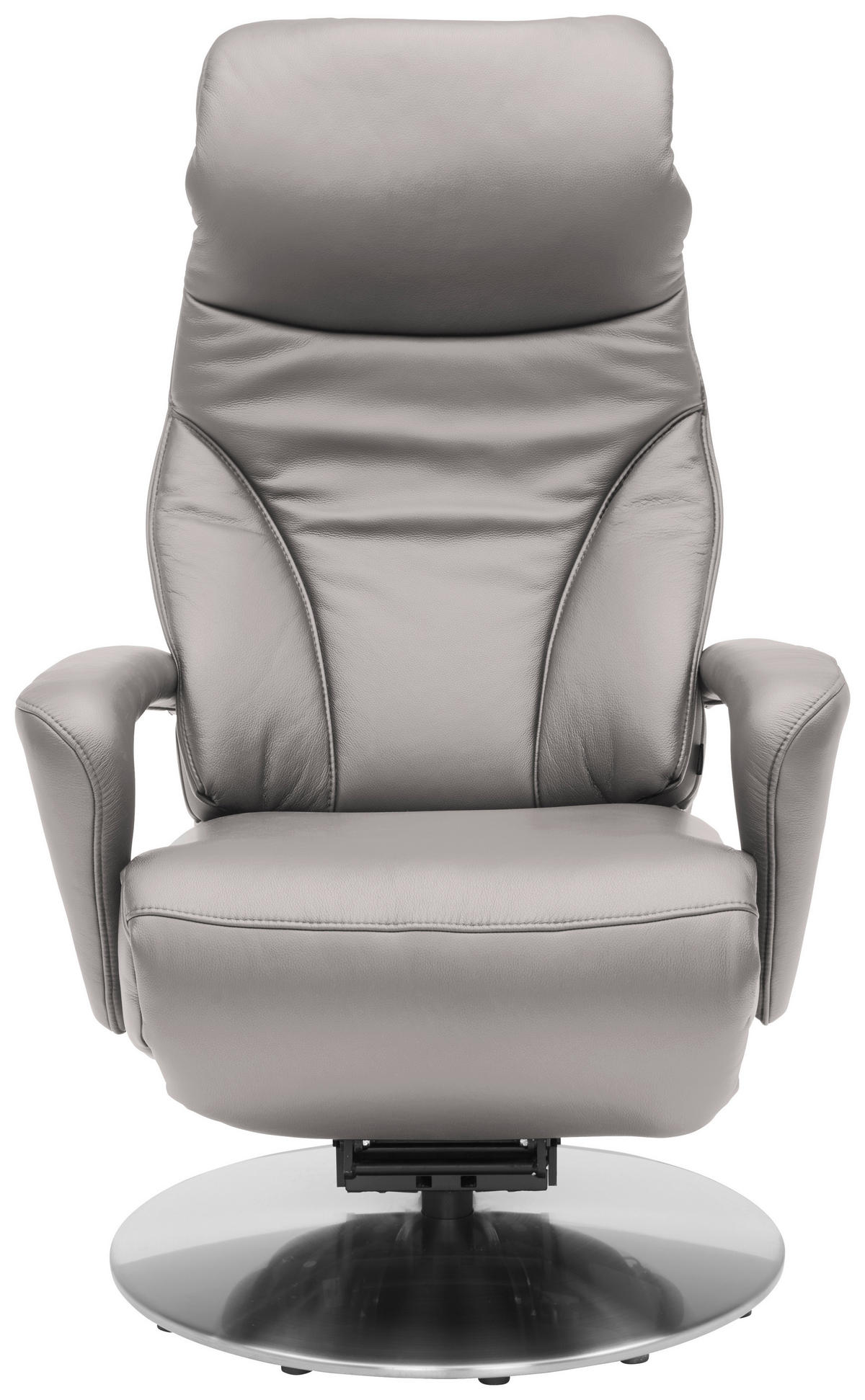 RELAXSESSEL in Leder Grau  - Edelstahlfarben/Grau, Design, Leder/Metall (75/117/88cm) - Dieter Knoll