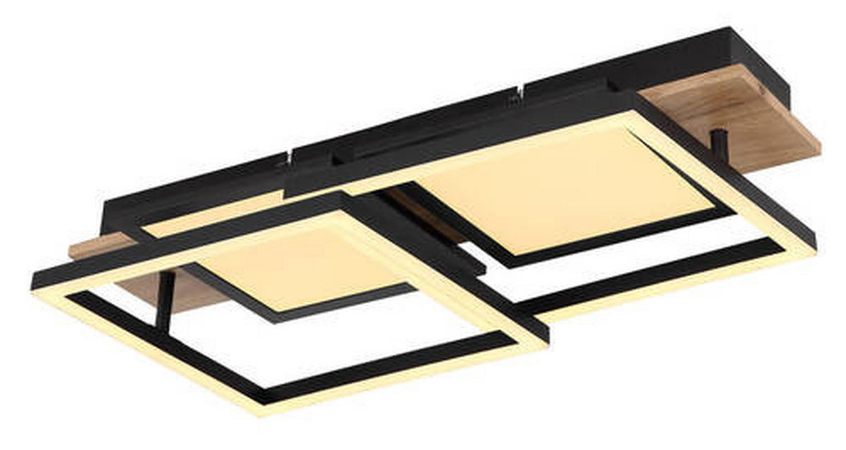 LED-DECKENLEUCHTE 36 W    100/27/11 cm  - Dunkelbraun/Opal, Design, Holzwerkstoff/Kunststoff (100/27/11cm) - Globo