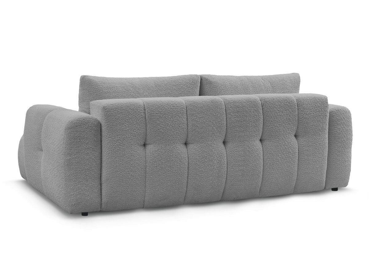 SCHLAFSOFA FUJI Bouclé Dunkelgrau  inkl.  - Dunkelgrau/Schwarz, MODERN, Kunststoff/Textil (251/113/88cm)