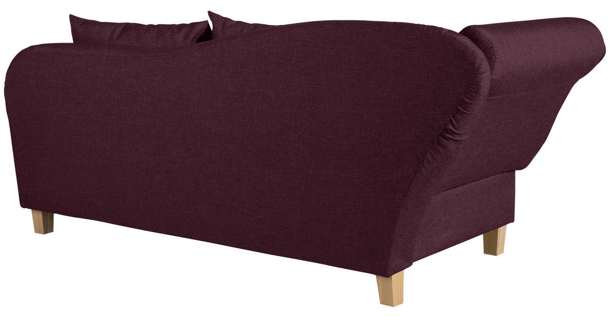 RÉCAMIERE in Flachgewebe Dunkelrot  - Buchefarben/Dunkelrot, Design, Holz/Textil (190/88/82cm) - Max Winzer