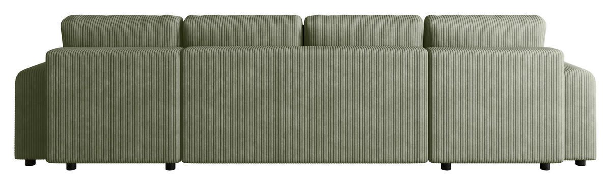 WOHNLANDSCHAFT  in Cord Grün  - Schwarz/Grün, KONVENTIONELL, Textil (152/318/152cm) - Xora