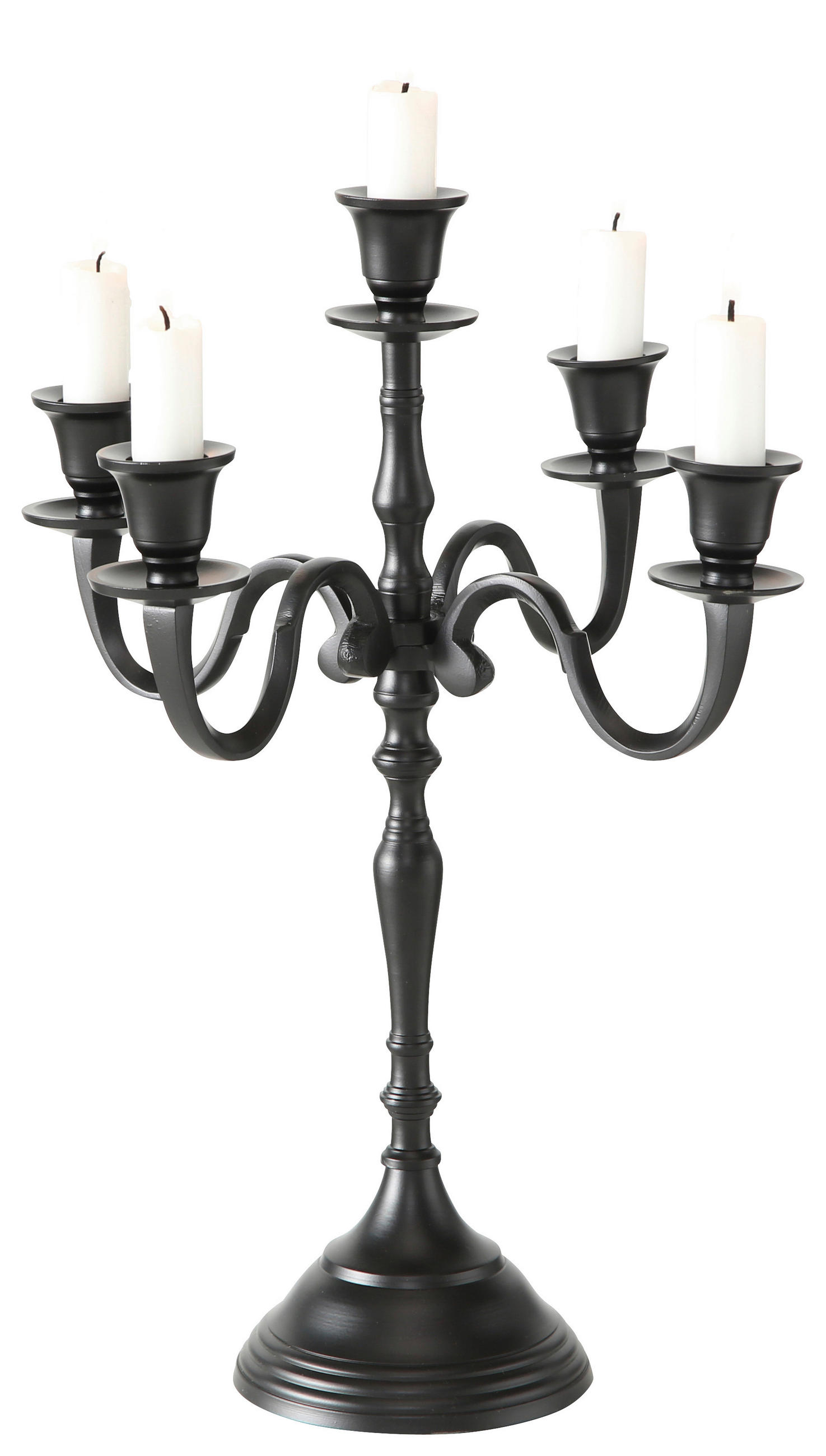 STOJAN NA SVÍČKY  kov - černá, Basics, kov (30/40cm)