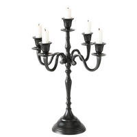 STOJAN NA SVÍČKY  kov - černá, Basics, kov (30/40cm)