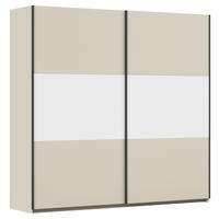 SCHWEBETÜRENSCHRANK  in Weiß, Champagner, Alufarben  - Champagner/Alufarben, MODERN, Holzwerkstoff/Metall (218/210/59cm) - Rauch Möbel