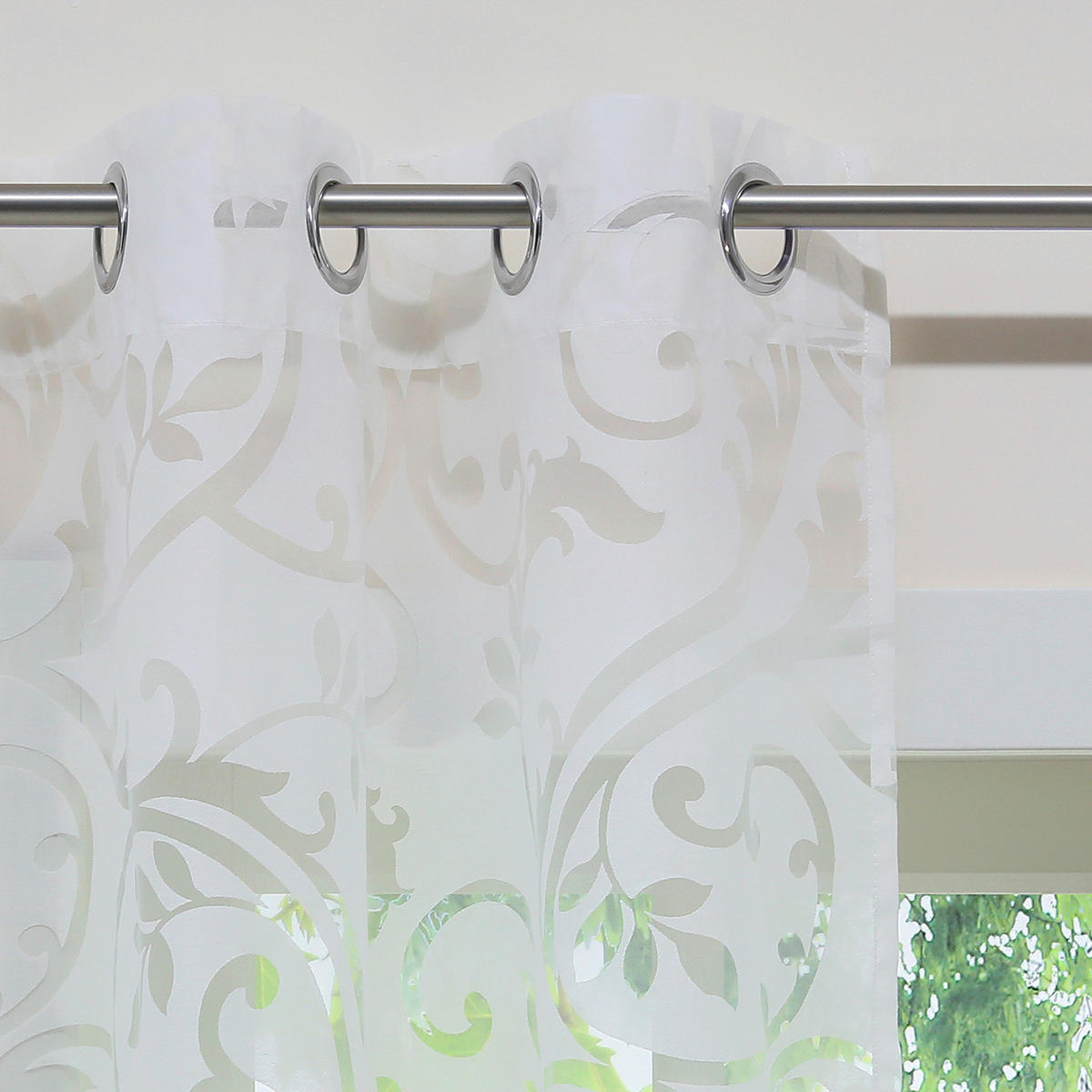 FERTIGVORHANG  transparent  140/245 cm   - Weiß Hochglanz, Basics, Textil (140/245cm) - Joyswahl