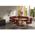 ECKBANK 195/155 cm  in Rot, Wildeiche  - Wildeiche/Rot, Design, Holz/Textil (195/155cm) - Venda
