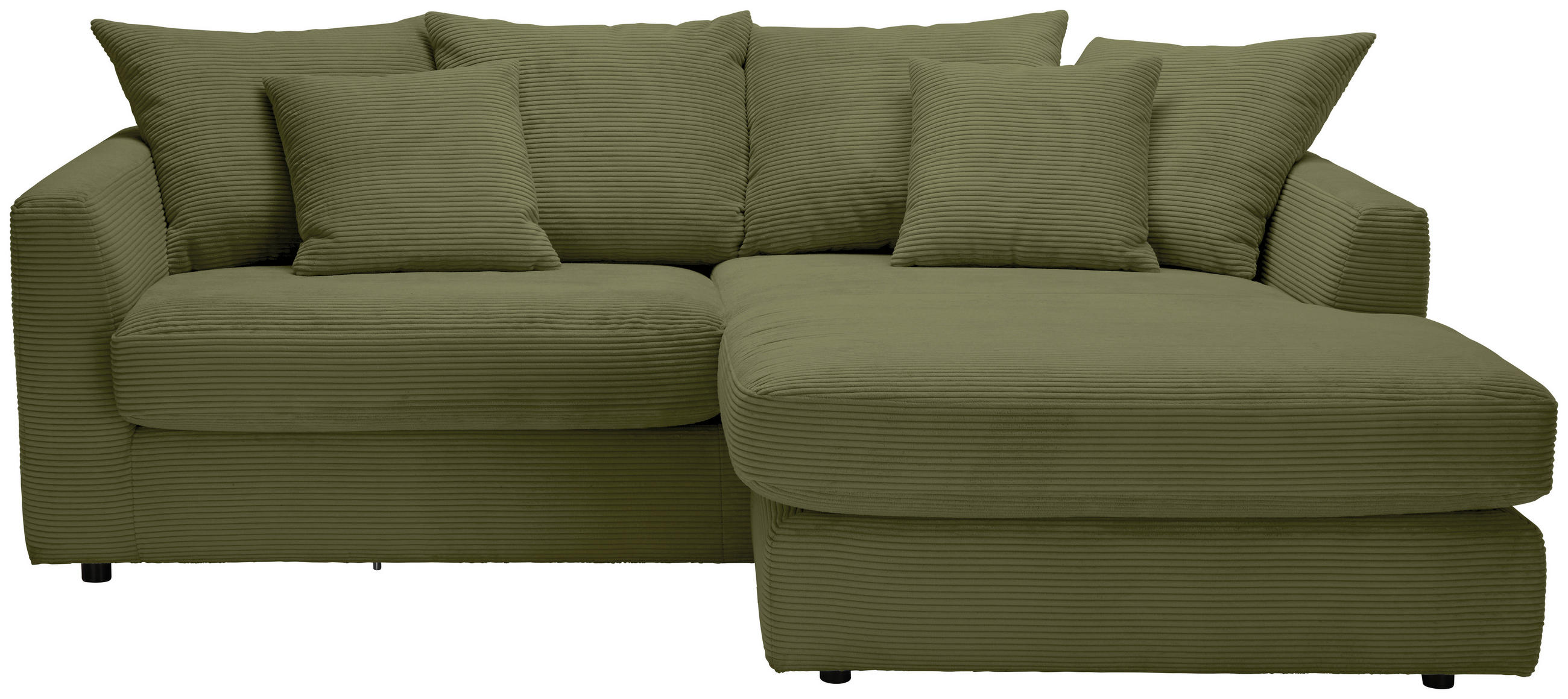 ECKSOFA Olivgrün Cord Zierkissen, Rückenkissen, Rücken echt  - Schwarz/Olivgrün, Design, Kunststoff/Textil (235/175cm) - home24