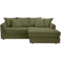 ECKSOFA Olivgrün Cord Zierkissen, Rückenkissen, Rücken echt  - Schwarz/Olivgrün, Design, Kunststoff/Textil (235/175cm) - home24