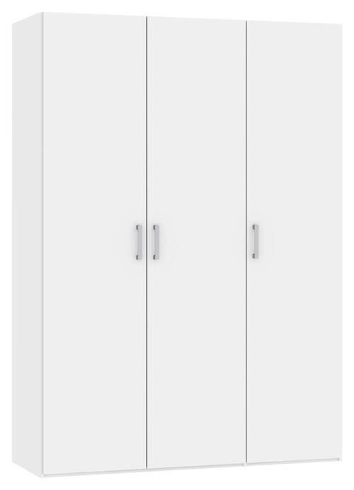 DREHTÜRENSCHRANK 152/215/59 cm 3-türig Weiß  - Chromfarben/Weiß, Design, Holzwerkstoff (152/215/59cm) - Boxxx