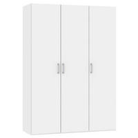 DREHTÜRENSCHRANK 152/215/59 cm 3-türig Weiß  - Chromfarben/Weiß, Design, Holzwerkstoff (152/215/59cm) - Boxxx