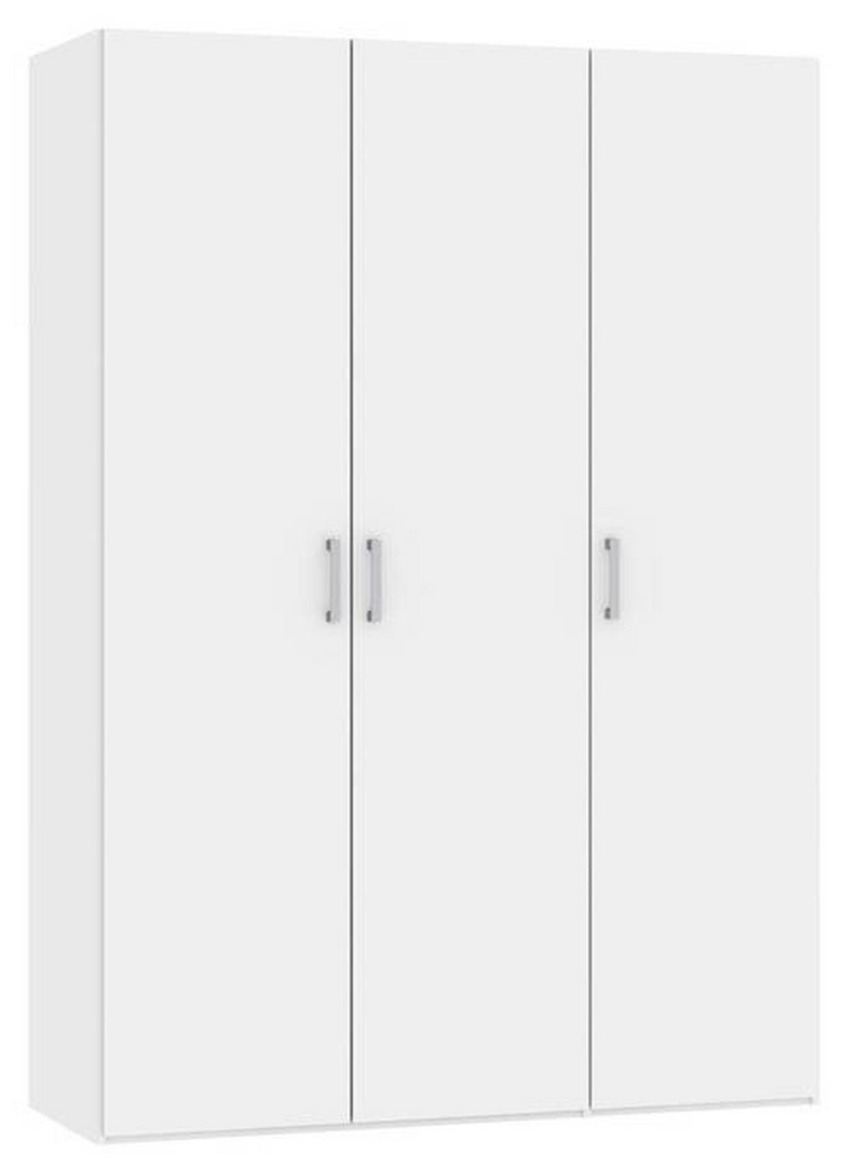 DREHTÜRENSCHRANK 152/215/59 cm 3-türig Weiß  - Chromfarben/Weiß, Design, Holzwerkstoff (152/215/59cm) - Boxxx