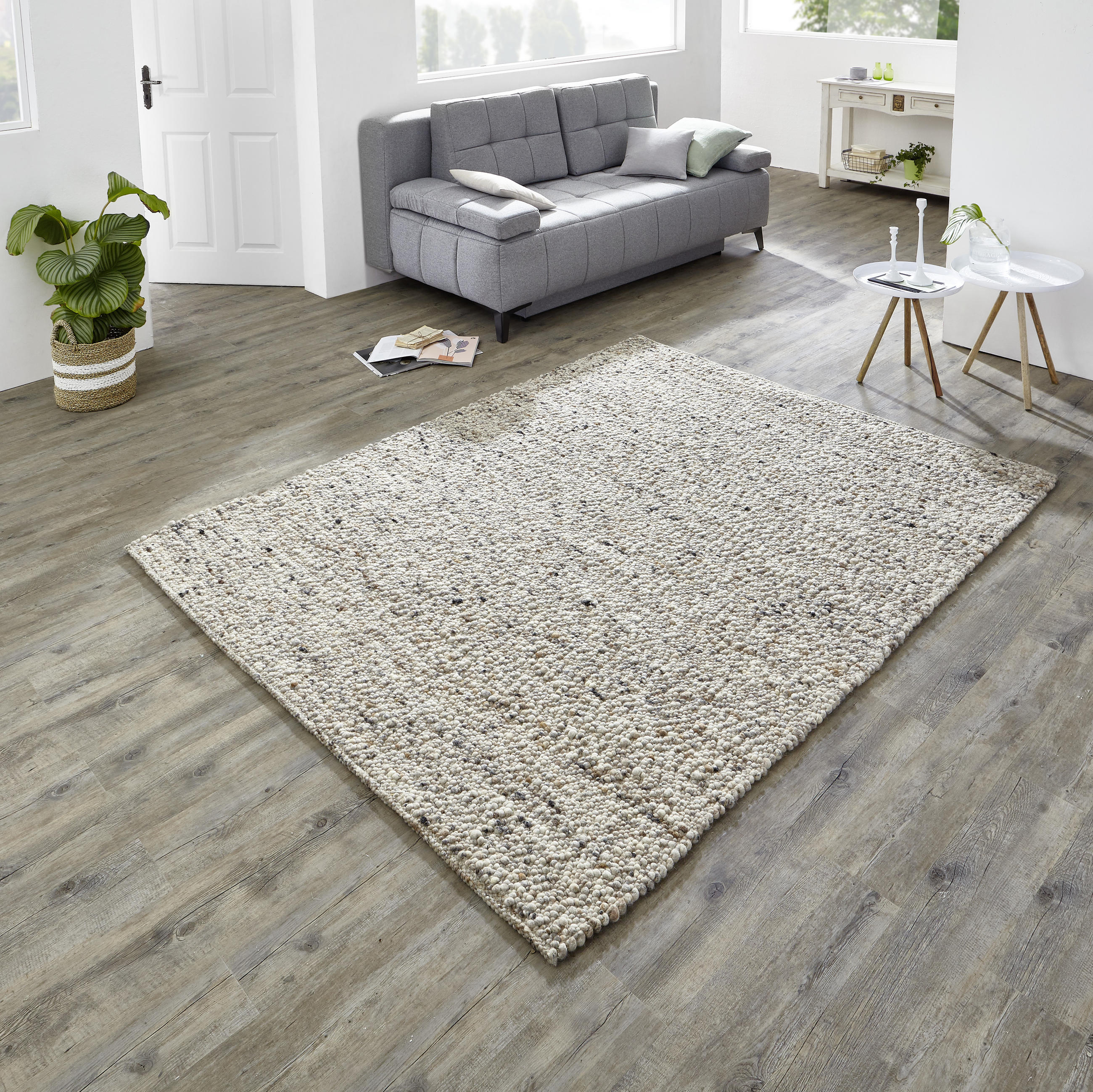 HANDWEBTEPPICH 70/130 cm Tricort Naturfarben  - Naturfarben, Basics, Textil (70/130cm) - Linea Natura