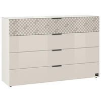 KOMMODE , 120/104/43 cm, 4 Schublade(n)  - Champagner/Schwarz, Design, Glas/Holzwerkstoff (120/104/43cm) - Joop!