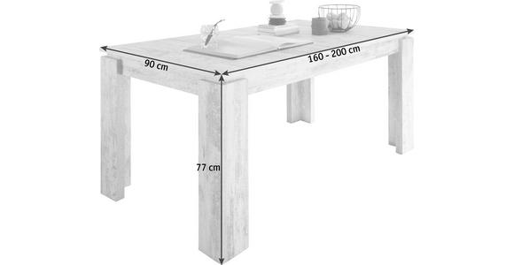 ESSTISCH 160-200/90/77 cm Holzwerkstoff Weiß rechteckig  - Weiß, Design, Holzwerkstoff (160-200/90/77cm) - Carryhome