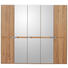 DREHTÜRENSCHRANK 5 -türig Buche massiv Buchefarben - Chromfarben/Buchefarben, KONVENTIONELL, Glas/Holz (249,6/223/57cm) - Valnatura