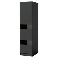 MEHRZWECKSCHRANK 50/200/68 cm  in Anthrazit  - Anthrazit/Schwarz, Design, Holzwerkstoff/Metall (50/200/68cm) - Milino