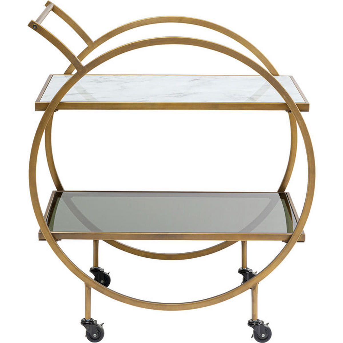 SERVIERWAGEN Messingfarben  - Messingfarben, Design, Glas/Metall (74/40/85cm) - Kare-Design