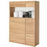 HIGHBOARD Eiche furniert, massiv geölt Eichefarben - Eichefarben/Nickelfarben, KONVENTIONELL, Holz/Holzwerkstoff (95,6/142,3/38,0cm) - Voleo