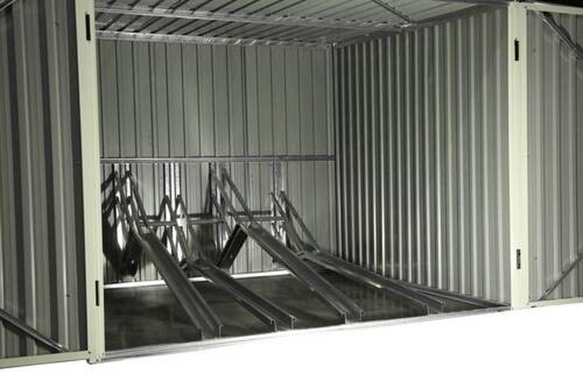 FAHRRADGARAGE 203/158/200 cm  - Anthrazit, Basics, Metall (203/158/200cm) - Ambia Garden