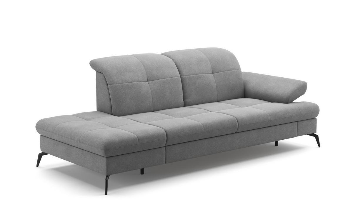 RÉCAMIERE in Flachgewebe Grau  - Schwarz/Grau, Konventionell, Textil/Metall (231/90/122cm) - Sit & More