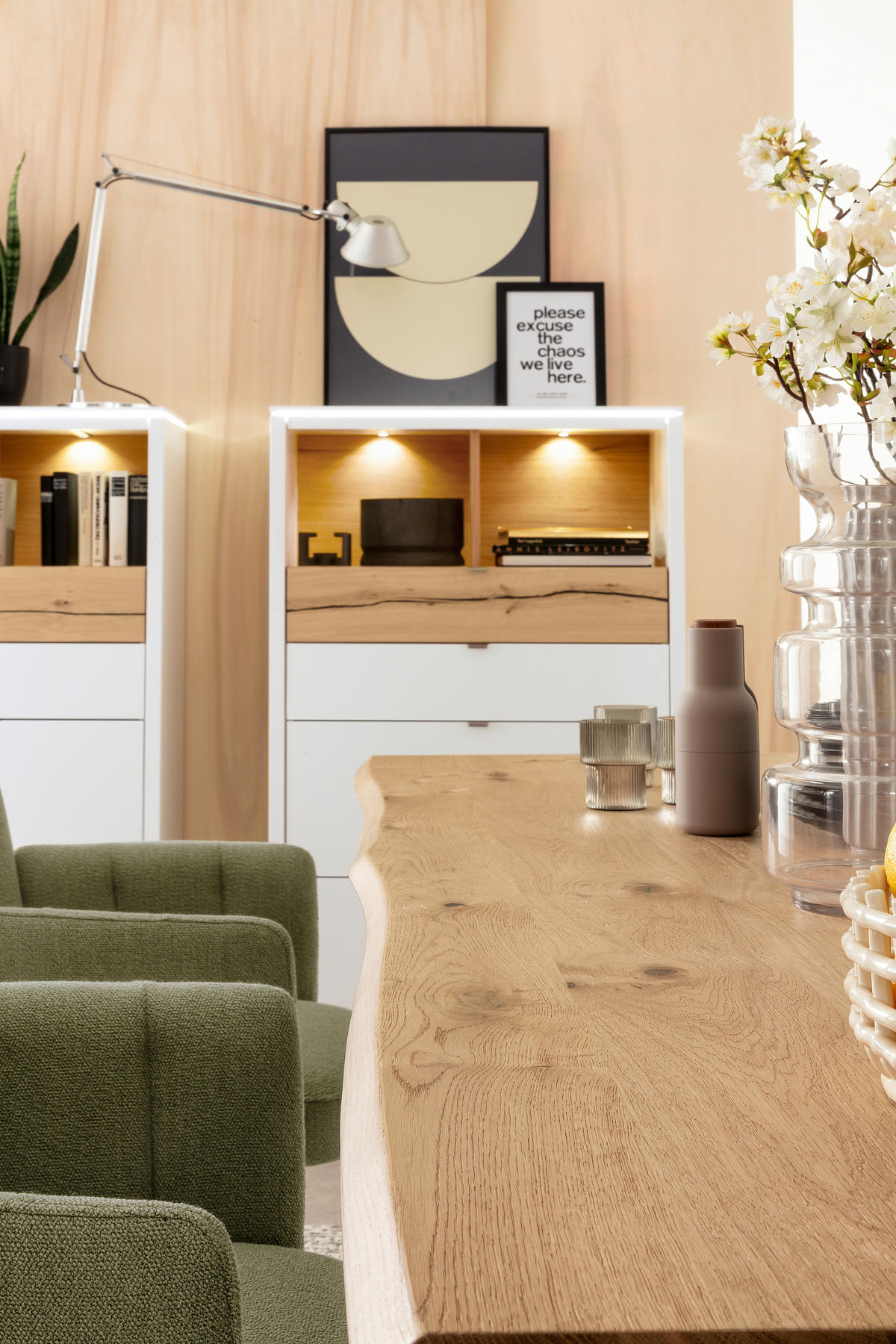 HIGHBOARD  in 193/140/43 cm  - Weiss/Edelstahlfarben, Design, Holz/Holzwerkstoff (193/140/43cm) - Venjakob