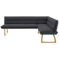 ECKBANK Holz, Textil Petrol, Dunkelgrau  - Eichefarben/Dunkelgrau, Design, Holz/Textil (237/162cm) - Koinor