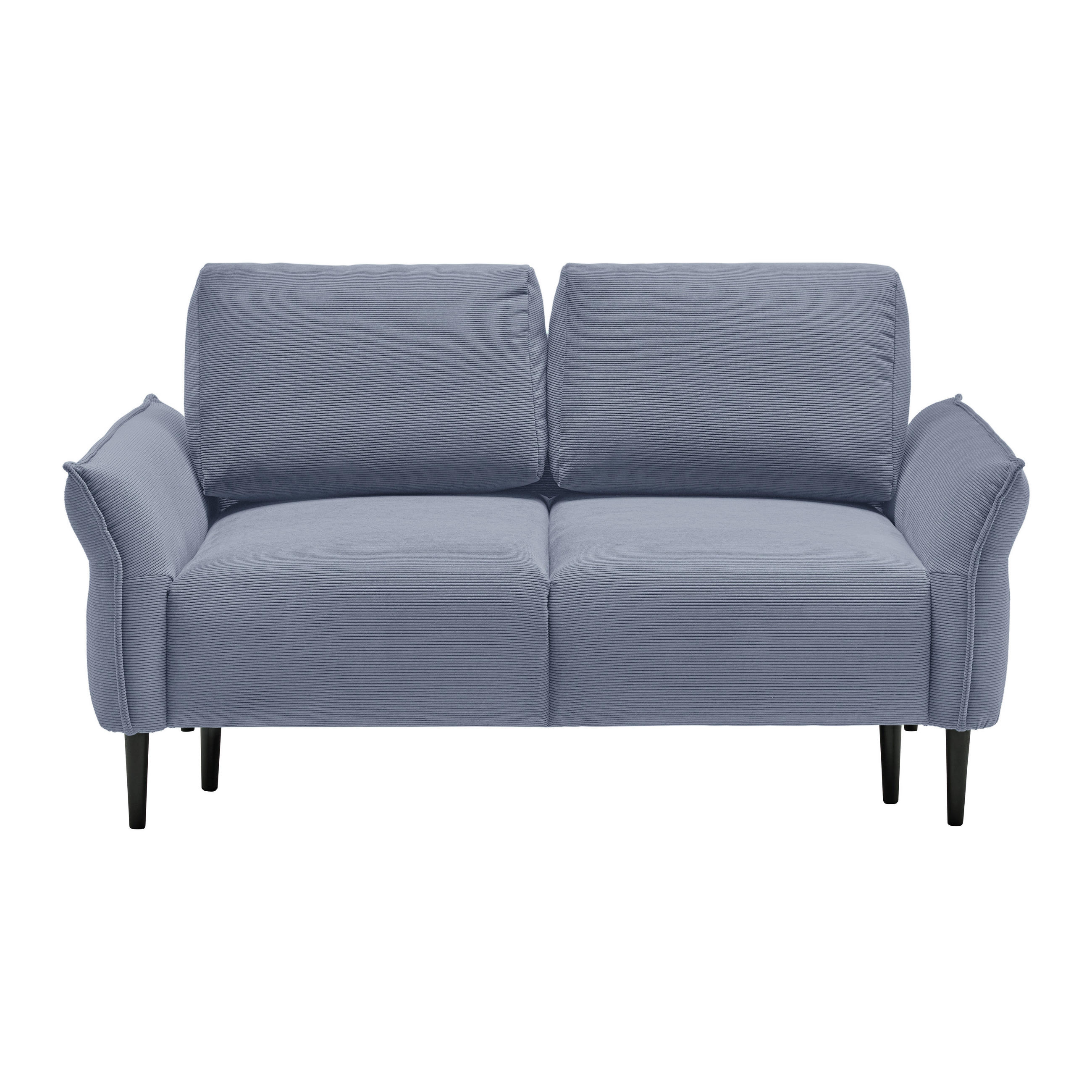 2-SITS SOFFA i textil blågrå  - blågrå/svart, Modern, trä/textil (150/85/92cm) - MID.YOU